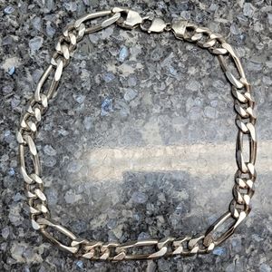 Heavy Sterling Silver Figaro Chain Necklace 114g